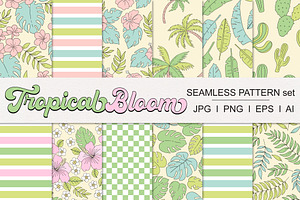 Botanical Summer seamless patterns