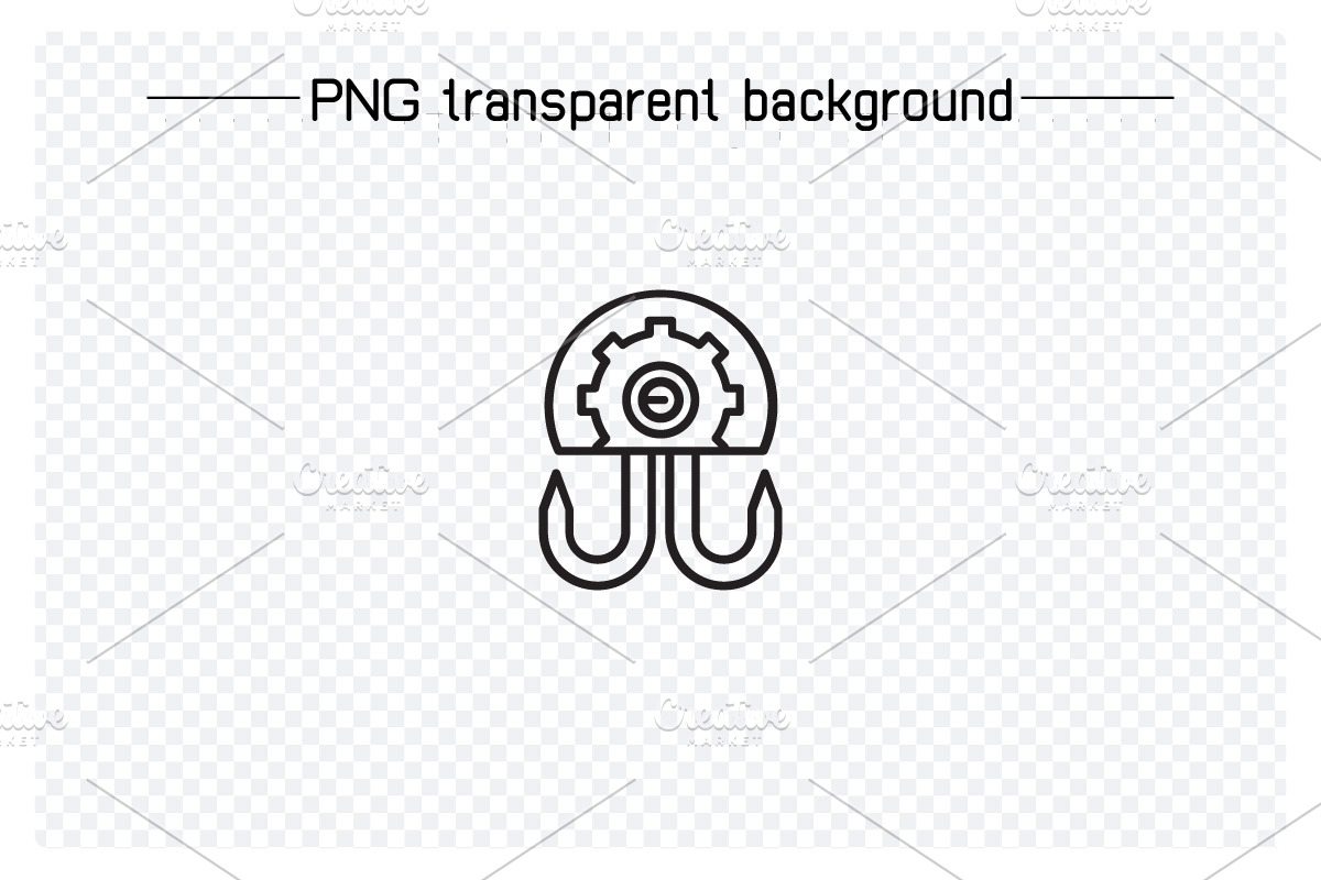 Pulley Crane Hook Icons Set, an Outline Icon by Designfour (Photo 3 of 7)