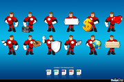 Superhero In Red Character - Set 1, an Illustration by DesignWolf (Thumbnail 2 of 2)