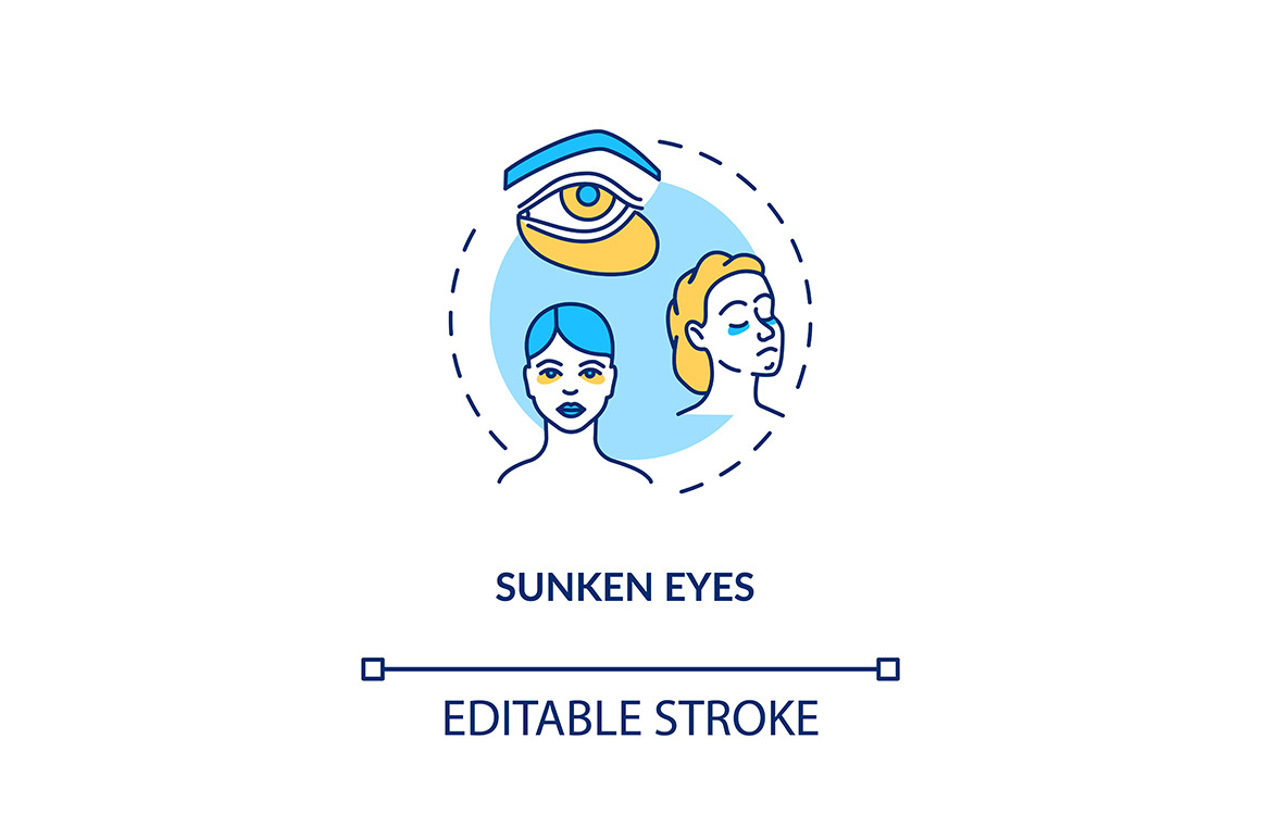Sunken eyes concept icon, an Outline Icon by bsd studio