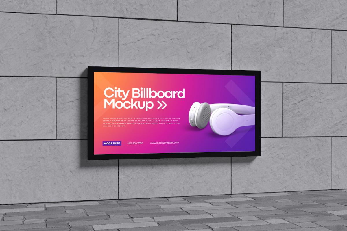 City Billboard Mockup, an Advertising Mockup by Pikachudesign (Photo 4 of 5)