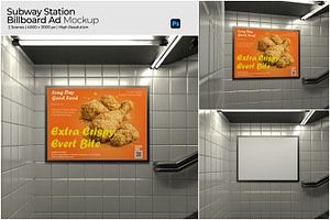 Subway Station Billboard Ad Mockup