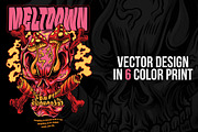 Meltdown Skull Illustration Template, an Object Illustration by badsyxn (Thumbnail 2 of 5)