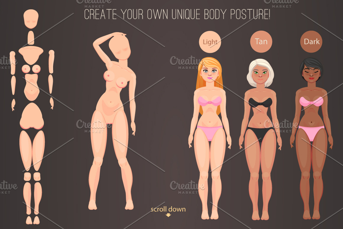 vector Character portrait creator, a Person Illustration by Mandarinkas art (Photo 5 of 8)