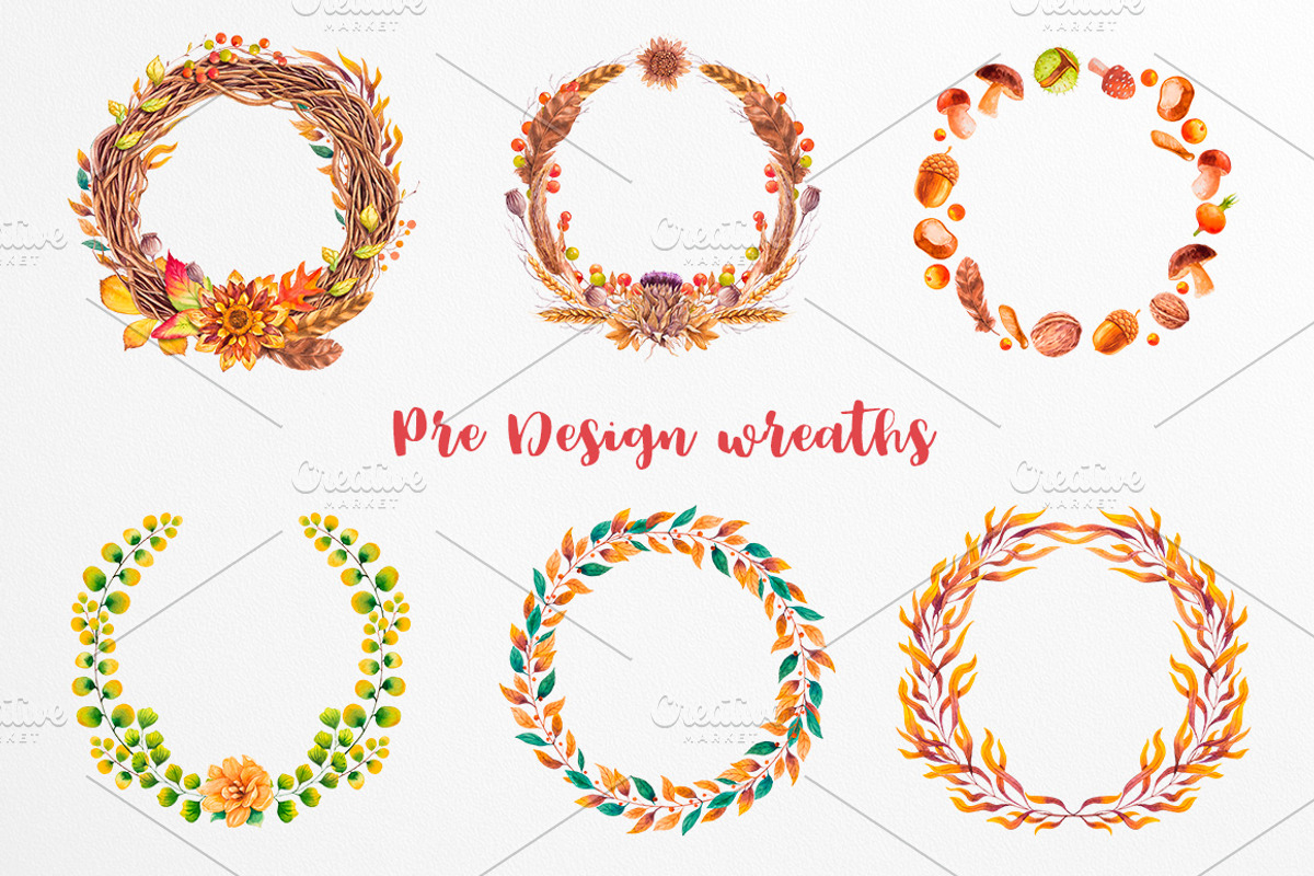 Fall collection. Watercolor., a Decorative Illustration by AlexGreenArt (Photo 9 of 11)