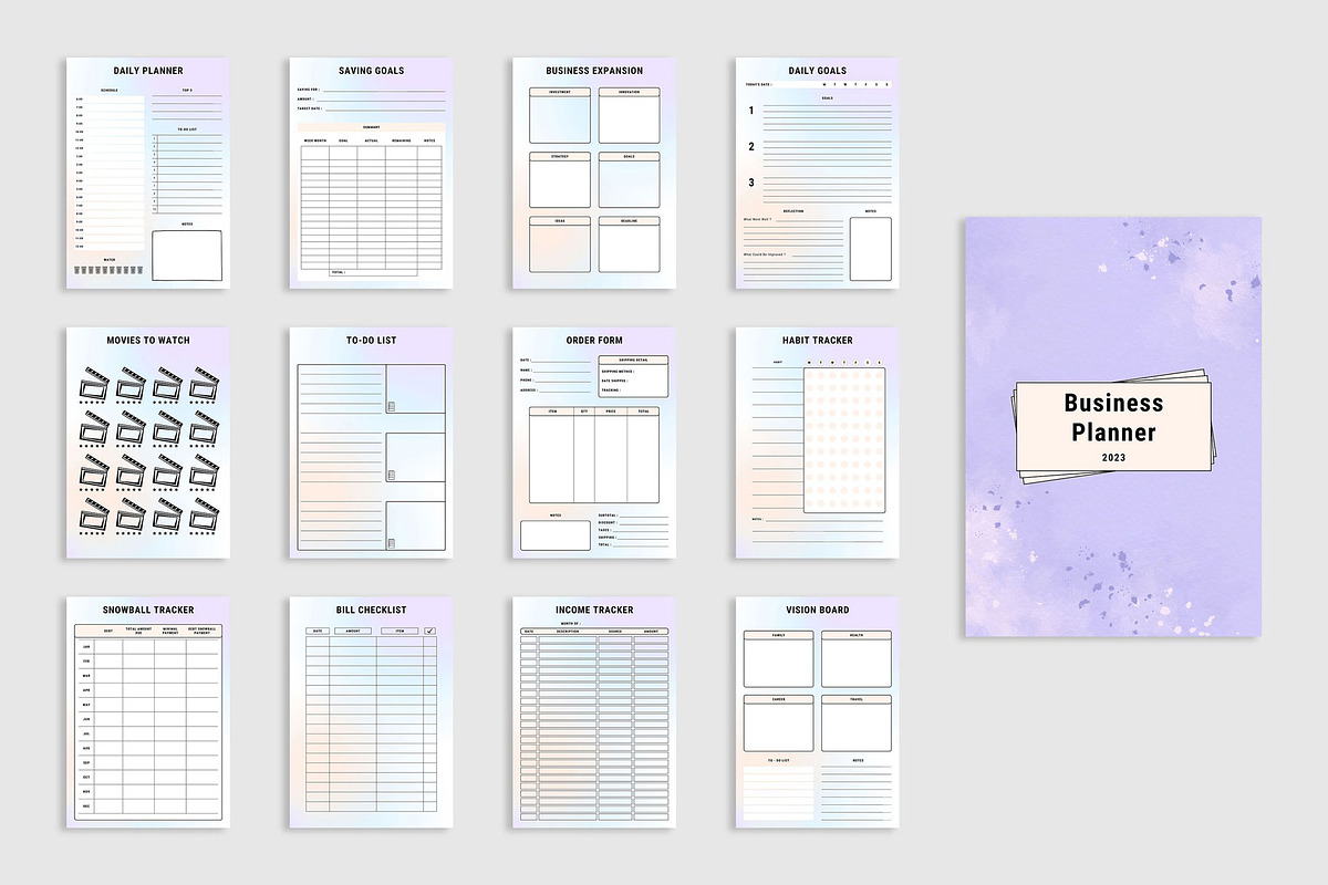 Business planner bundle Pack Canva, a Stationery Template by LaxmiOwl (Photo 5 of 7)