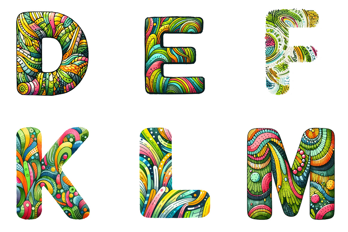 Brushstroke Alphabet Graphic Clipart, an Illustration by DreamArtGraphic (Photo 4 of 4)