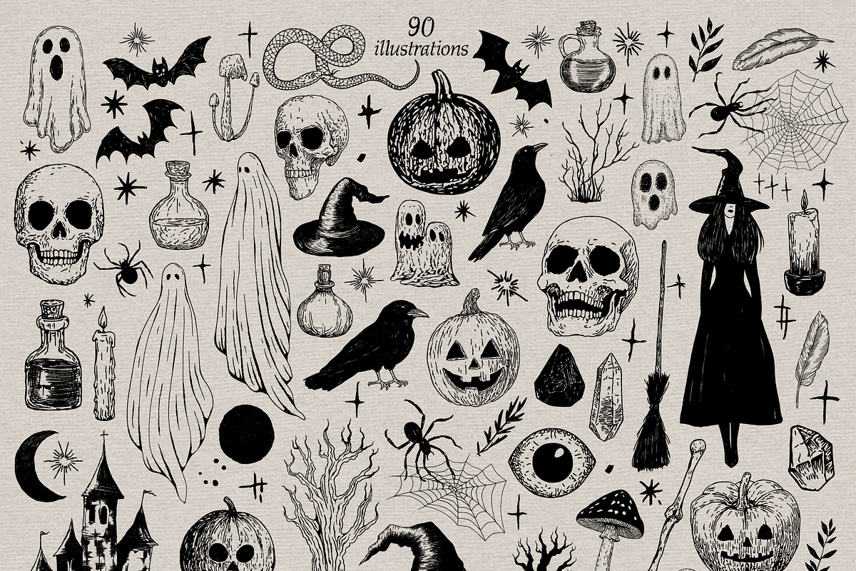 Whimsy Halloween. Vector clipart, an Object Graphic by AnMark (Photo 4 of 11)