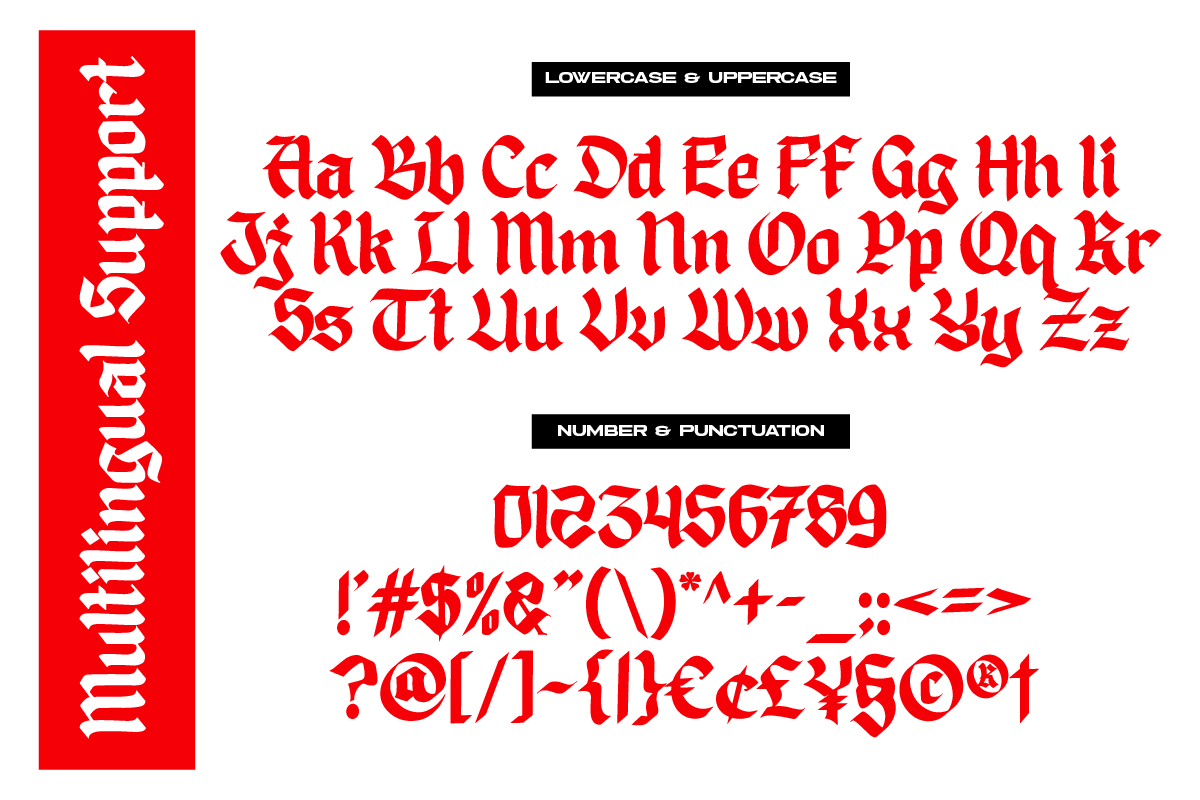 Disgored Blackleter Display Font, a Blackletter Font by Ronny Studio (Photo 9 of 9)