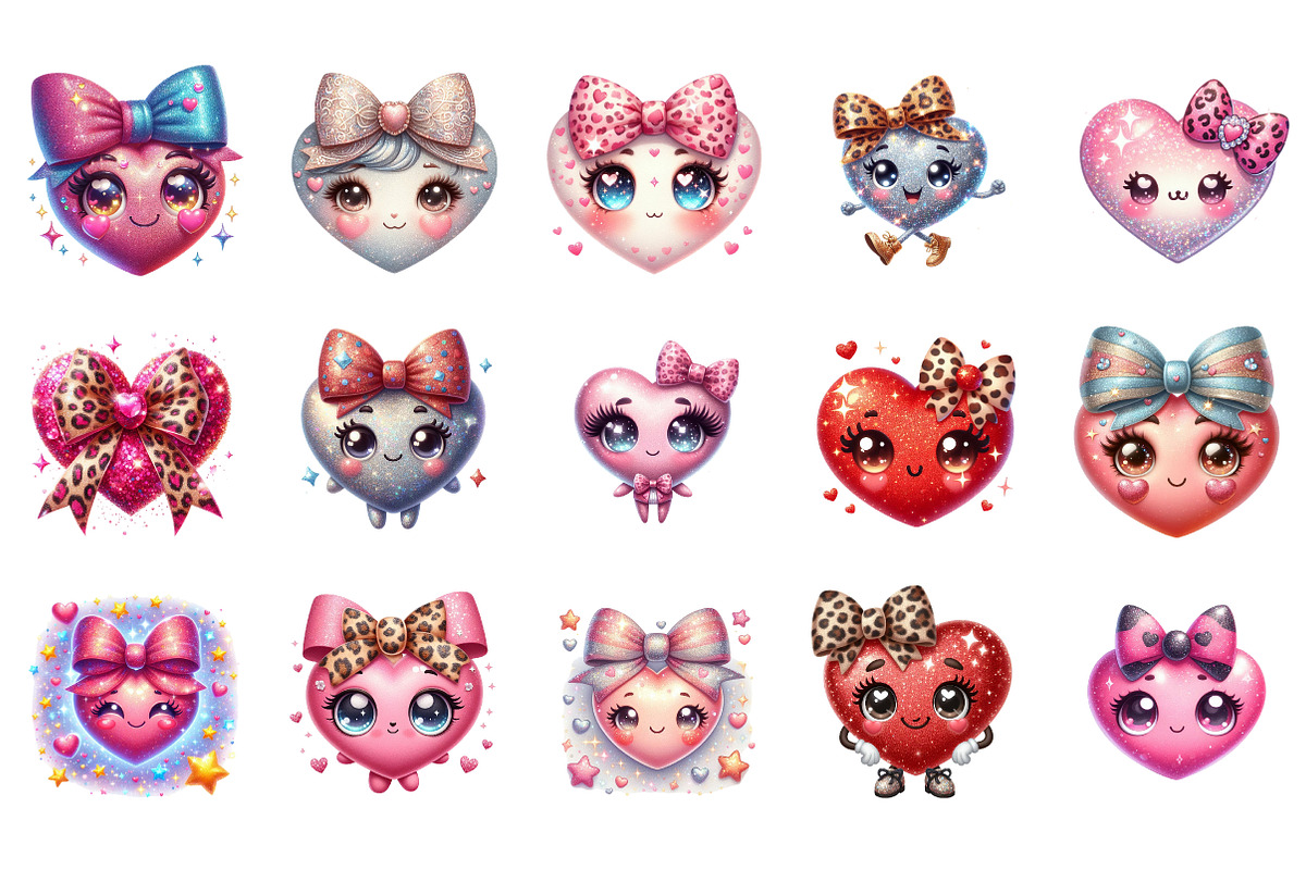 Glitter Pink Bow Heart Png, an Illustration by SinaCreation (Photo 2 of 11)