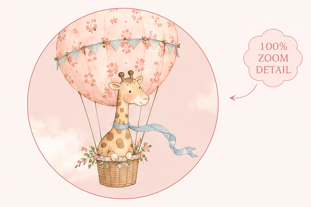 Pastel Air Balloon Nursery Wallpaper, a Wallpaper Graphic by by creative paper (Photo 4 of 14)