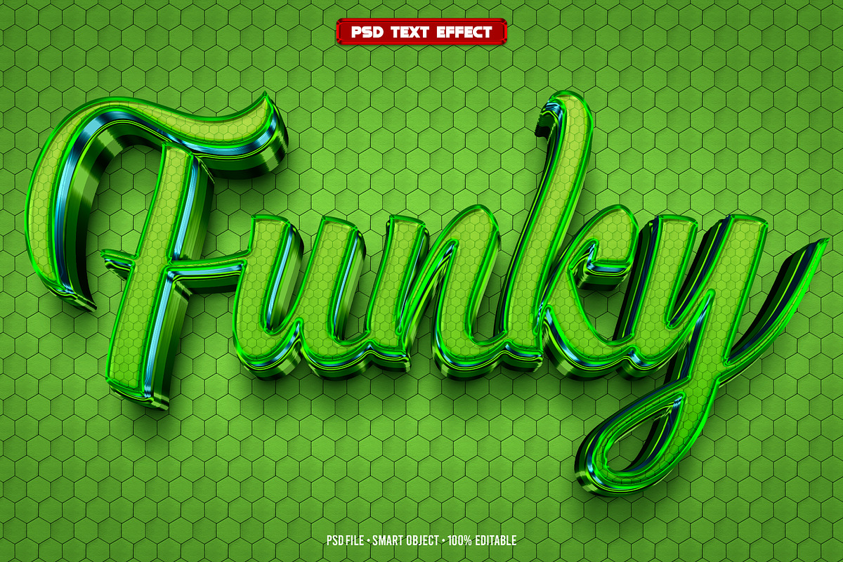 Funky 3D editable text effect, a Layer Style Add-On by Hello Muh (Photo 1 of 2)
