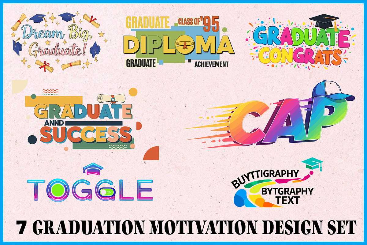 7 Graduation Motivation SVG Bundle, an Education Illustration by Artivon (Photo 1 of 8)