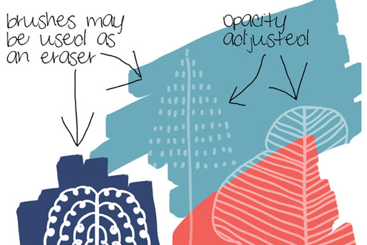 Doodle Trees Clipart, Brushes-Stamps, an Illustration by Colors on Paper (Photo 3 of 3)