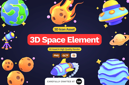 3D Space Illustration, an Object 3D Model by SLAB! Design