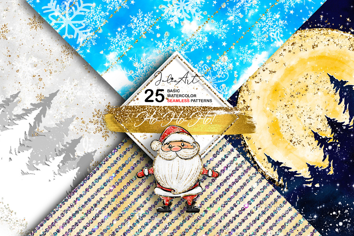 Ho-Ho-Ho christmas seamless patterns, a Pattern Graphic by JuliaStarArt-FantasyHome (Photo 7 of 12)