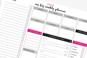 2019 Yearly Goal Planner - Printable