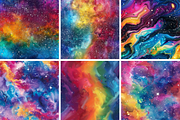 Rainbow Painted Galaxy Patterns, a Pattern Graphic by PrintablesByFranklyn (Thumbnail 4 of 4)