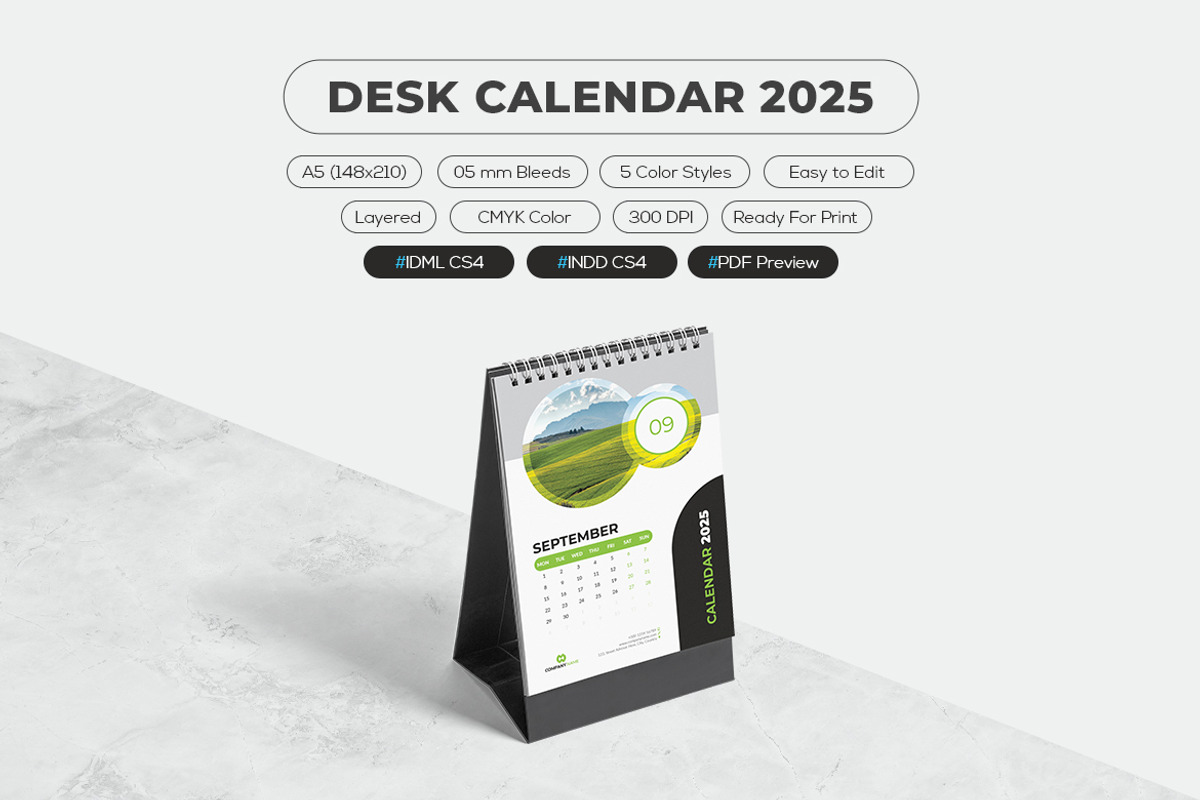 2025 Desk Calendar, a Stationery Template by MstArtwork (Photo 4 of 6)