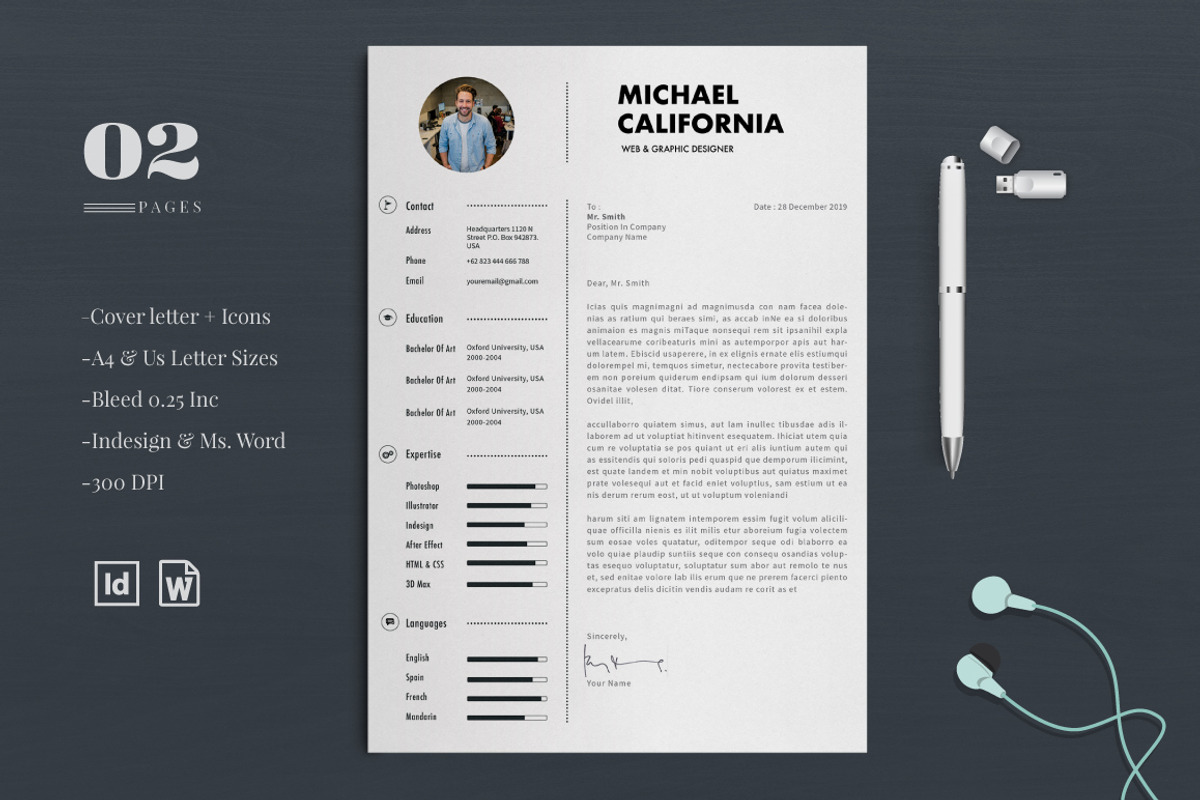 Resume/CV, a Resume Template by Atakana (Photo 2 of 3)