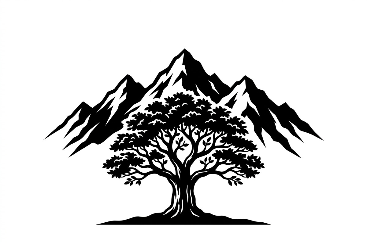 50 Sacred Mountain Tree Silhouette, an Empty State Illustration by Amazin_art (Photo 5 of 37)