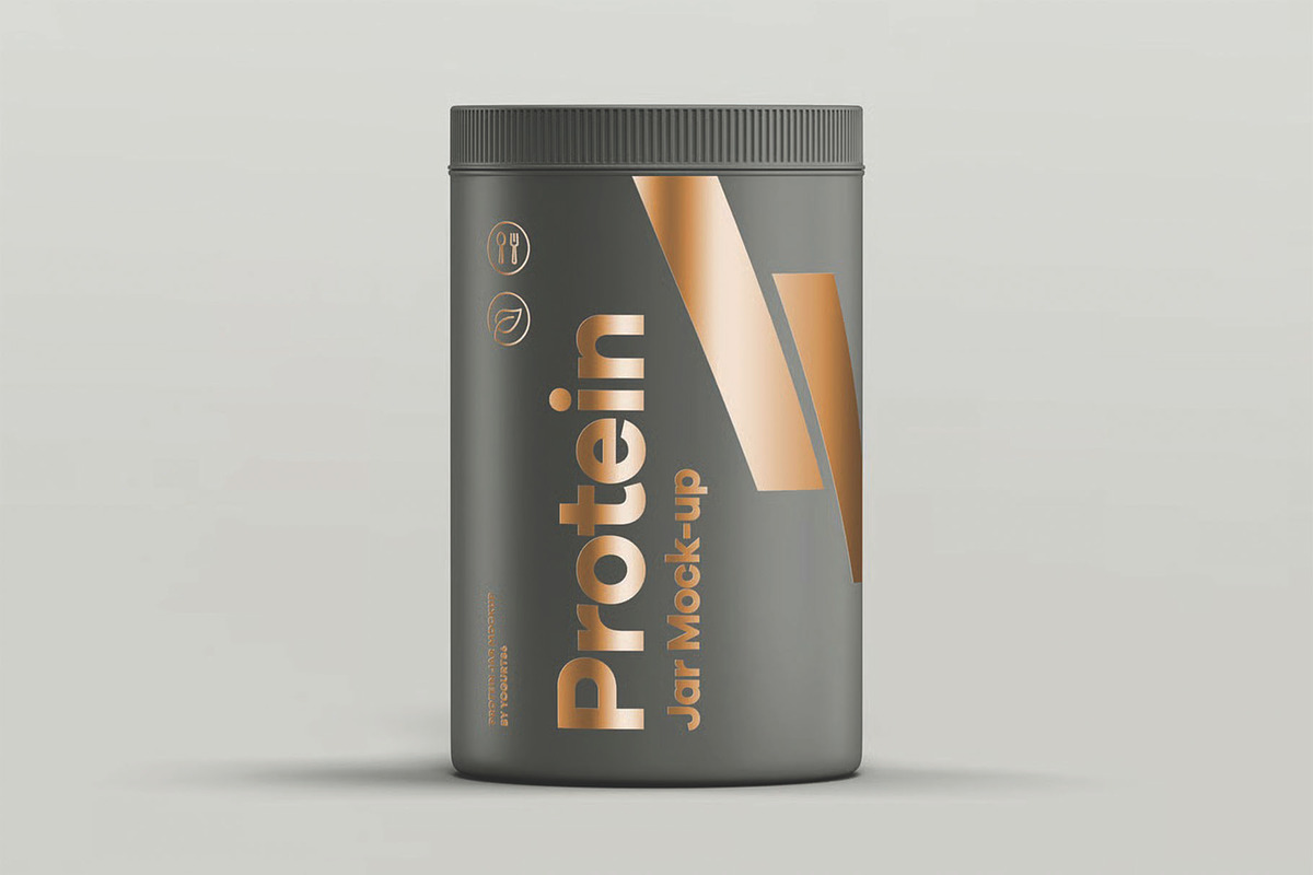 Protein Tall Jar Mockup, a Packaging Mockup by DesignRushMarket (Photo 5 of 12)