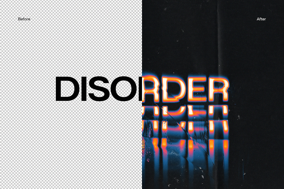 Disorder Text Distortion Effect, a Graphic by Divided.co