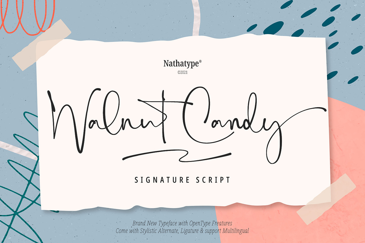 Walnut Candy, a Script Font by Nathatype (Photo 1 of 10)
