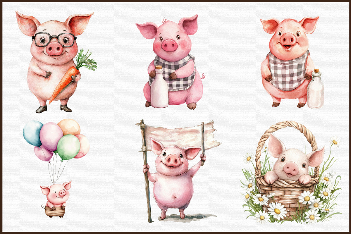 Pig Farm Clipart, an Illustration by Sublimation Artist (Photo 3 of 6)