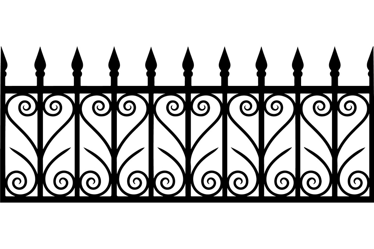 Luxury Scrollwork Iron Fence, an Object Graphic by Designer_Momina (Photo 6 of 14)