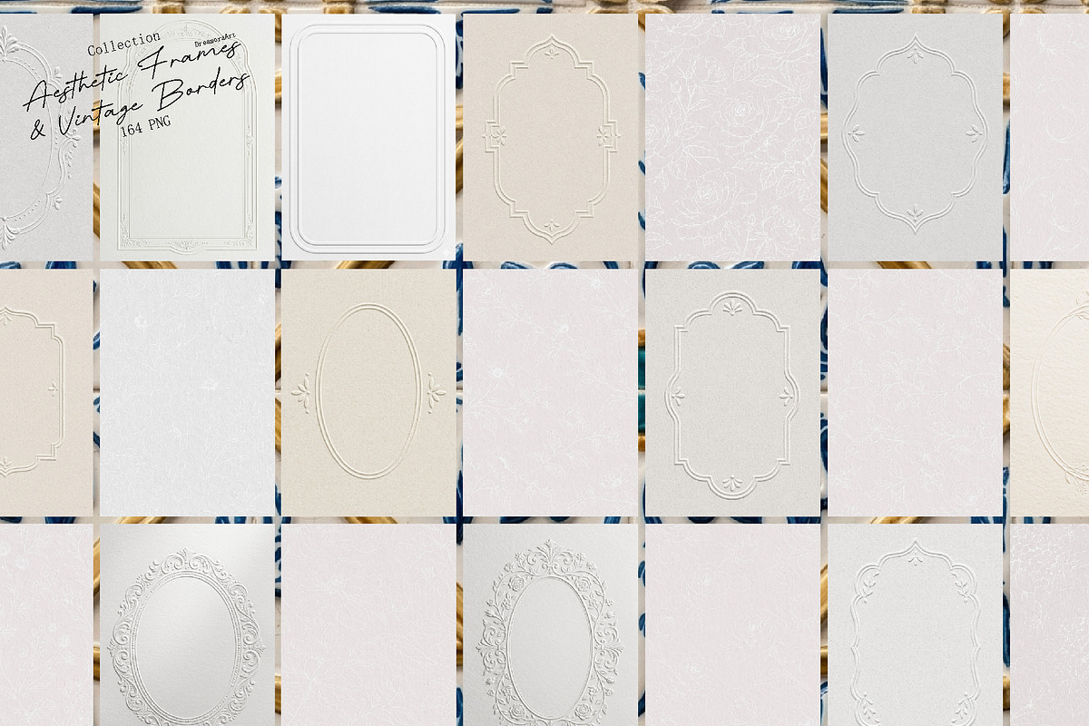 Embossed Paper Aesthetic Frames, an Object Graphic by DreamoraArt (Photo 11 of 12)