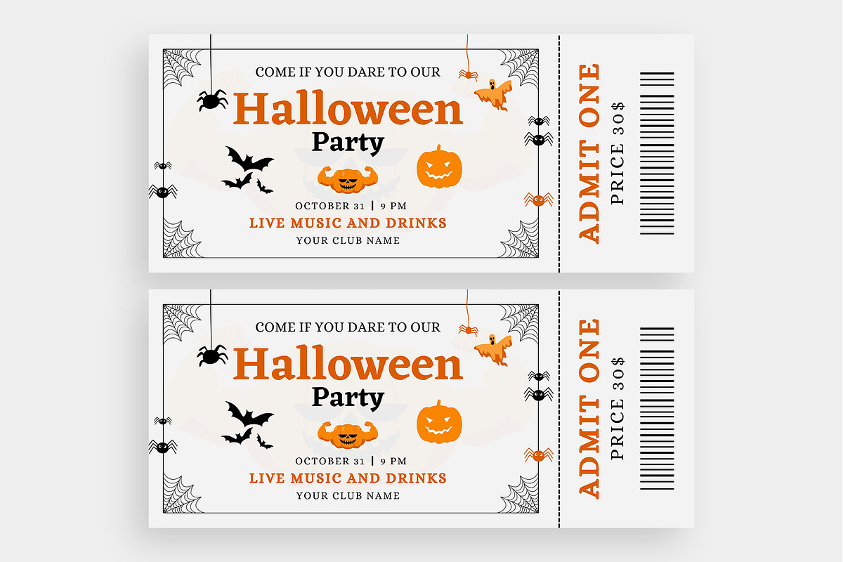 Halloween Ticket, an Invitation Template by MNT-Creator (Photo 4 of 6)