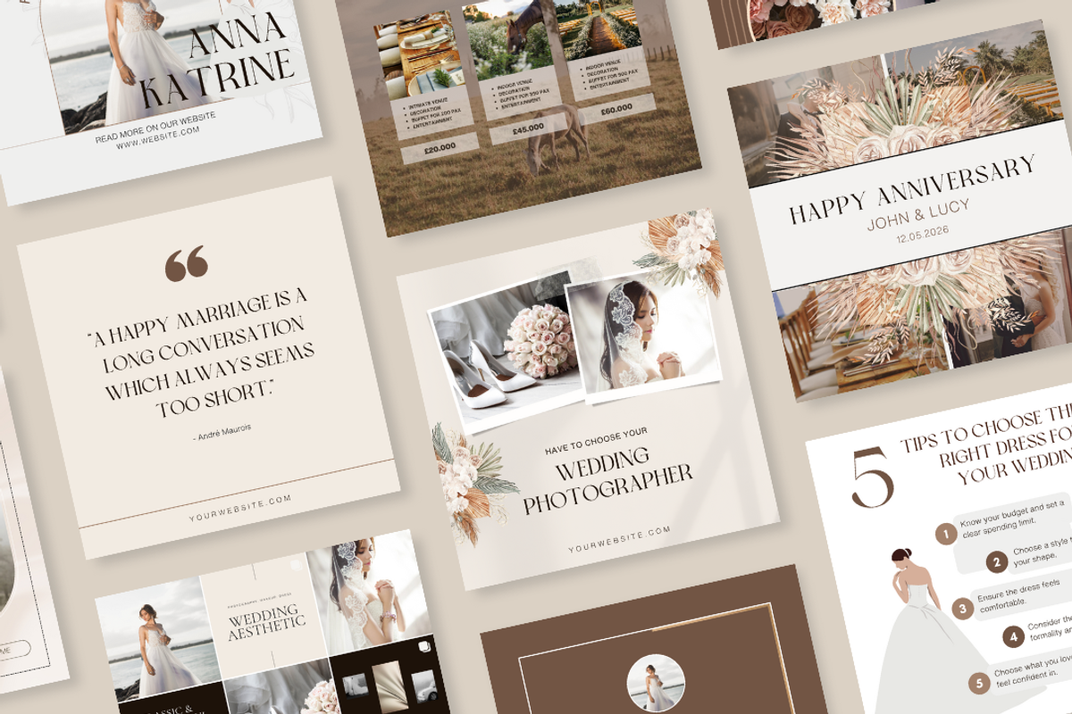 36 Instagram Wedding Templates, a Social Media Template by The Lone Crowd (Photo 3 of 9)