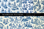 8 Pagoda Seamless Patterns, a Pattern Graphic by Inknfolly (Thumbnail 1 of 5)