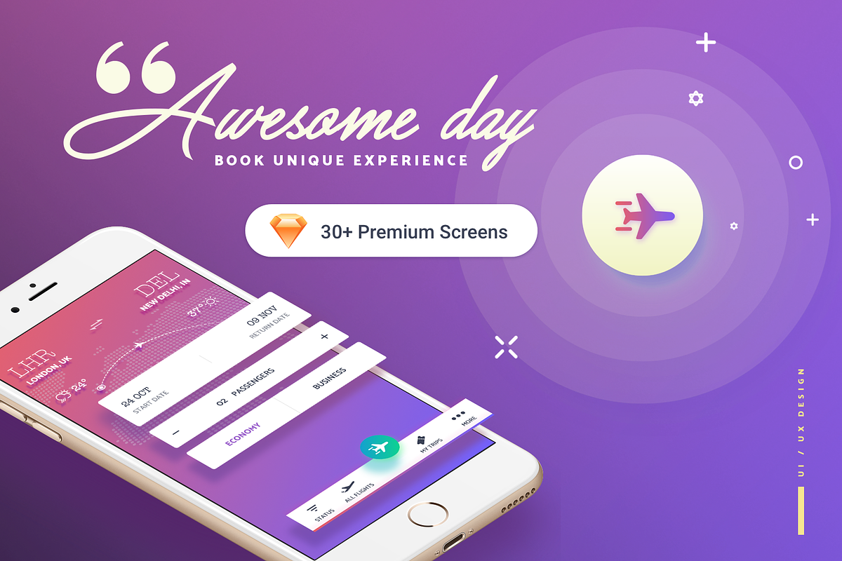 GO-Flight Mobile App - UI kit, an UI Kit Template by Design Oxy (Photo 1 of 6)