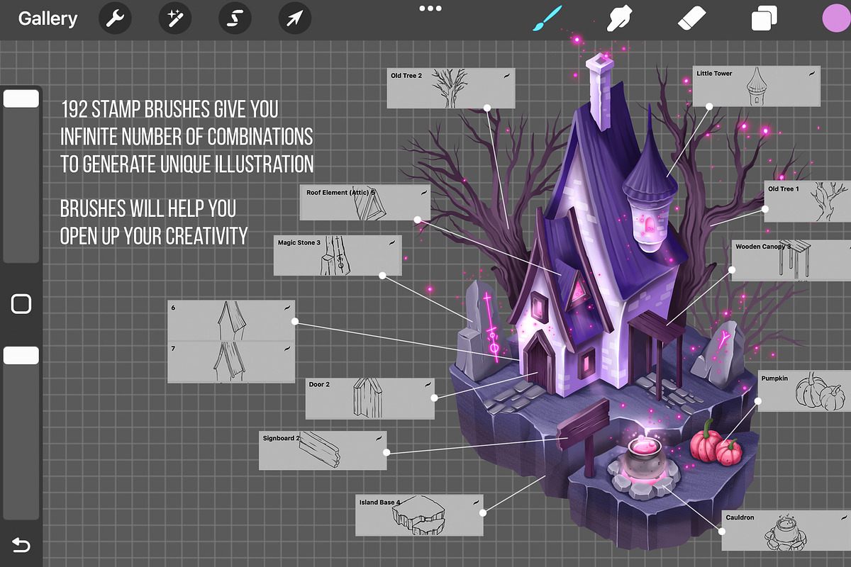ISOMETRIC TOWN PROCREATE PS CREATOR, a Brush Add-On by AlexandraArt (Photo 11 of 12)