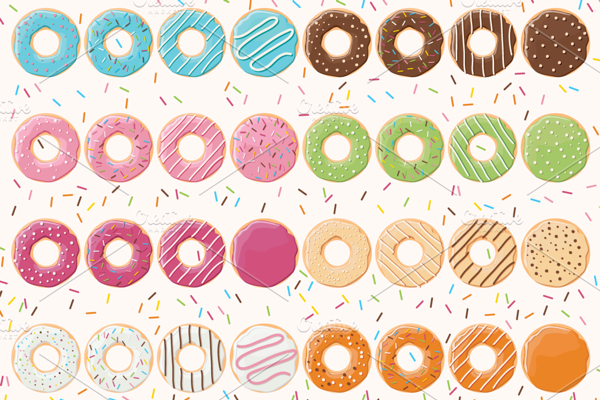 Donuts - patterns and illustrations, a Pattern Graphic by Blue Lela Design (Photo 4 of 4)