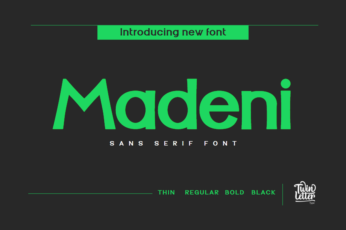 Madeni, a Sans Serif Font by twinstd (Photo 1 of 13)