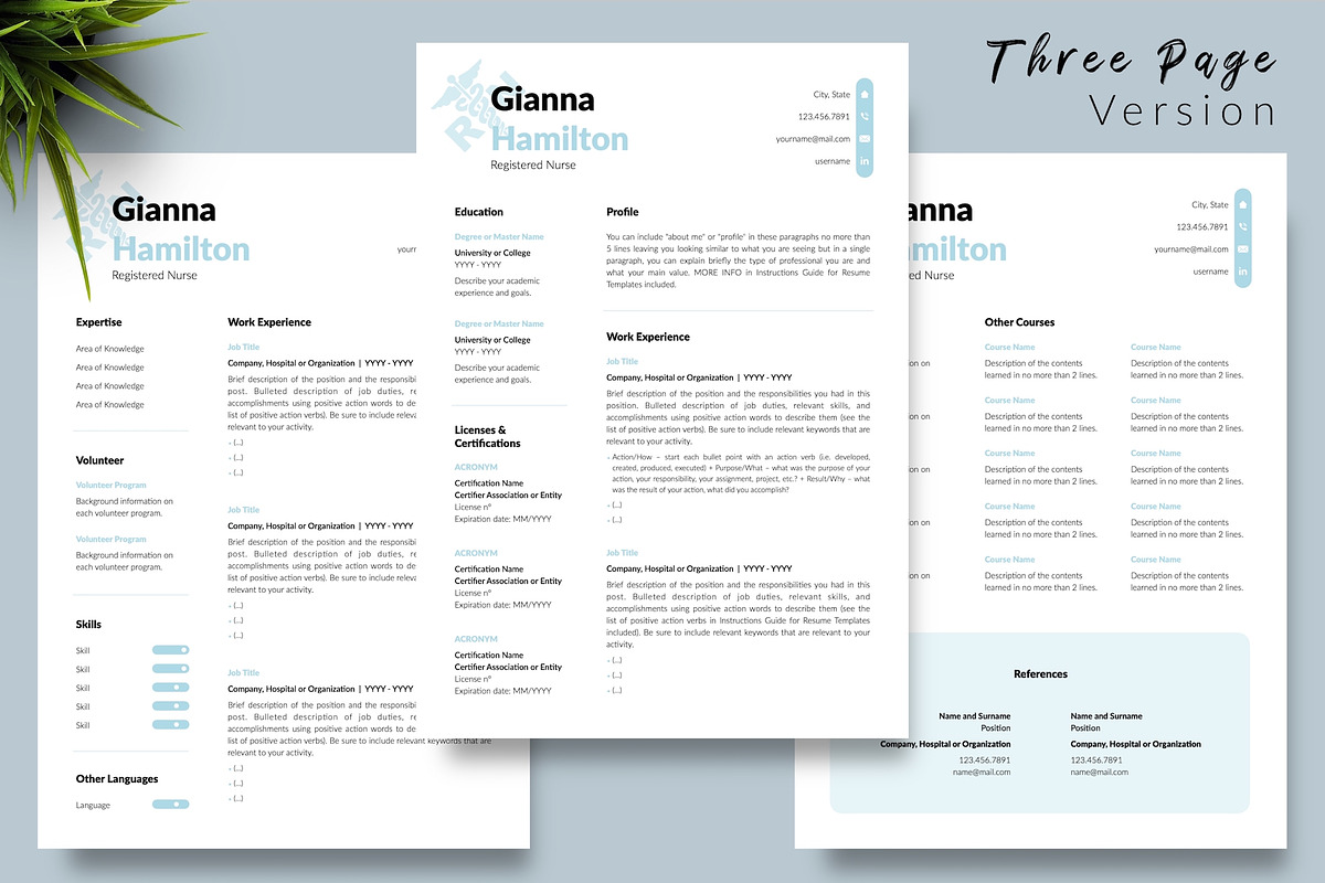 Nurse Resume Design / CV - Gianna, a Resume Template by Templates Design Co. (Photo 4 of 17)