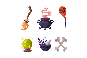 Halloween Holiday Scary Objects and, an Object Illustration by TopVectors