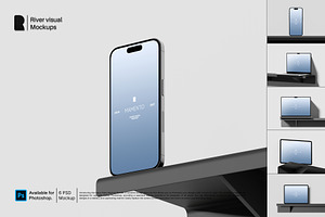 Device Top Shelf Mockup Bundle, an iPhone Mockup by River Visual