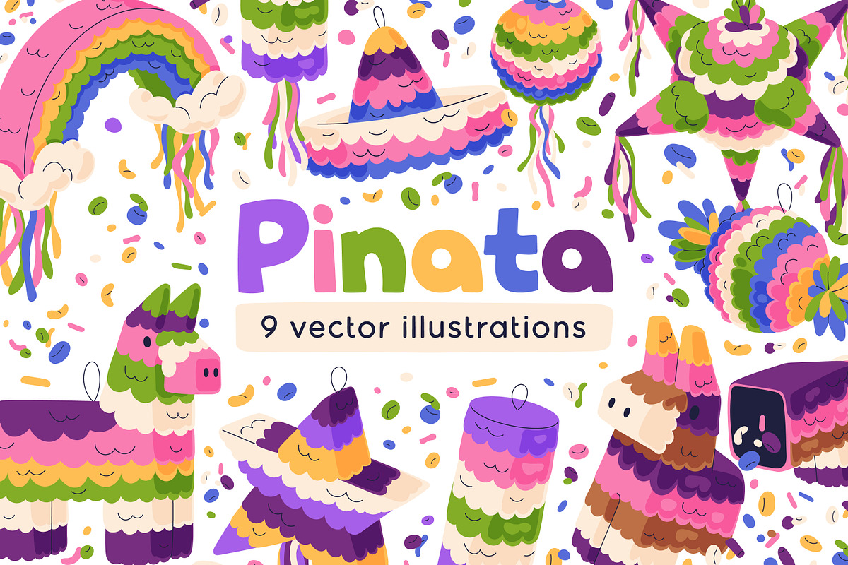Pinata, Mexican holiday toys set, an Object Illustration by Good Studio (Photo 1 of 7)