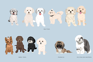 140 Detailed Dogs Clip Art Bundle