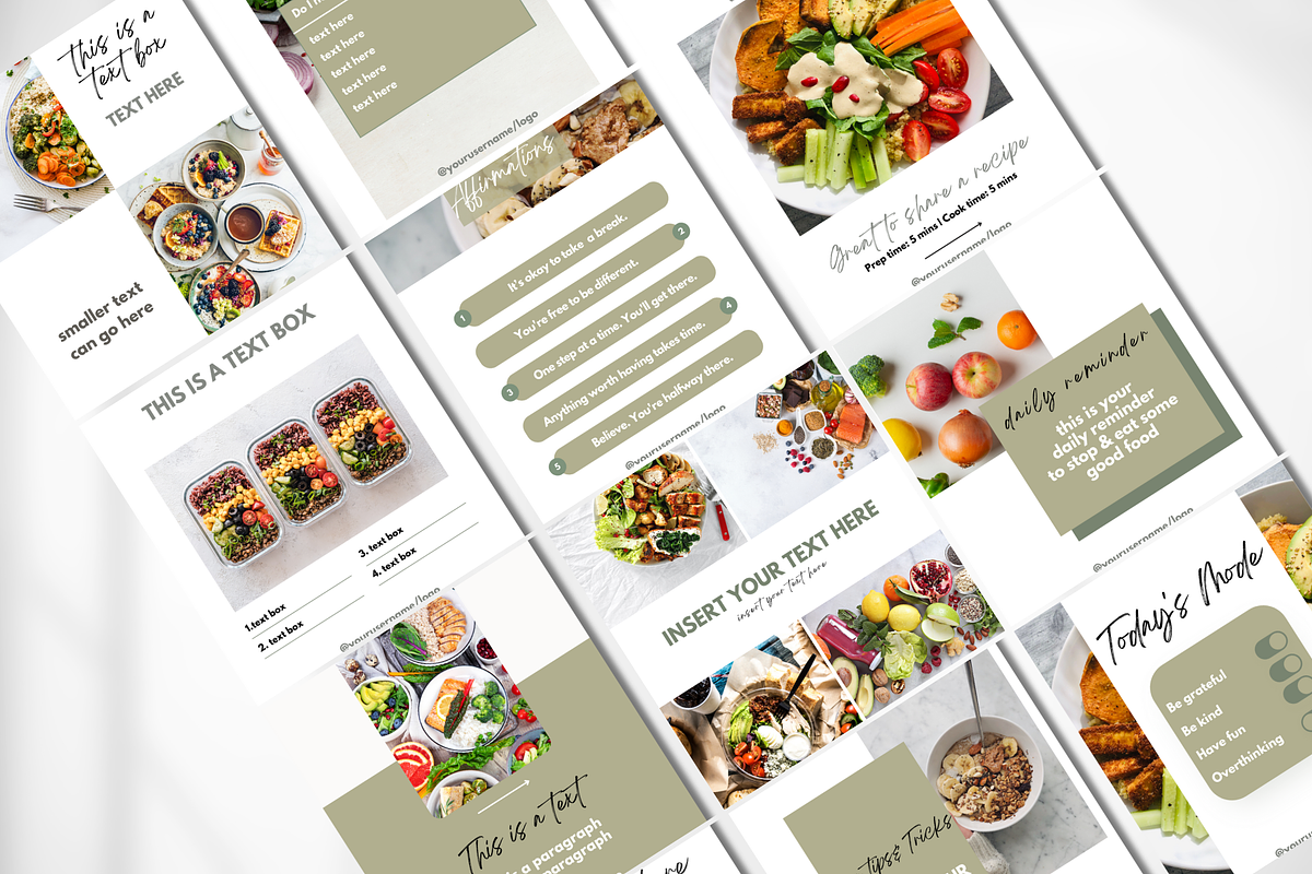 250 Food Themed Instagram Templates, a Social Media Template by SociallyyCreative (Photo 5 of 10)
