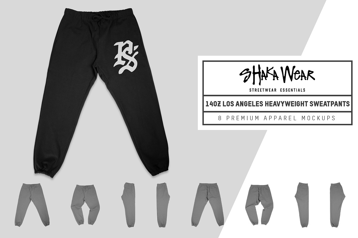 Shaka Wear 14oz Heavy Sweatpants, a Bottom Mockup by Pixel Sauce™ (Photo 1 of 6)
