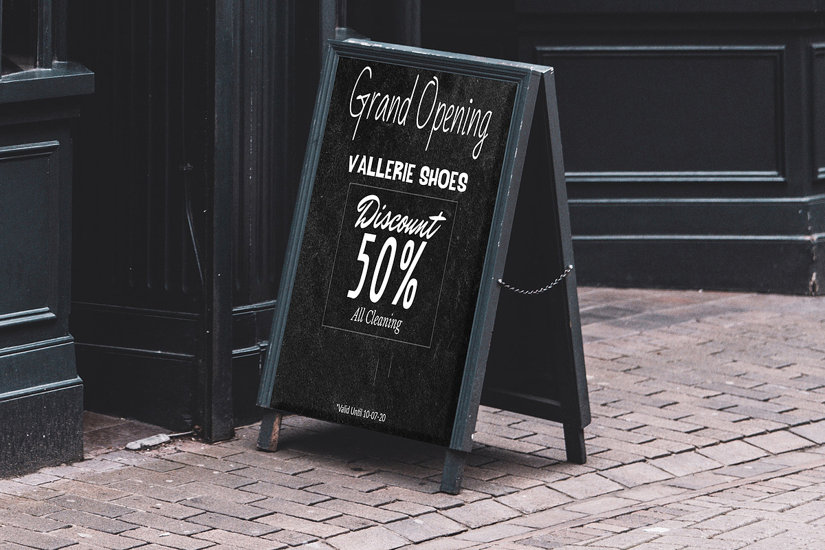 Sidewalk Sign PSD Mockup, a Product Mockup by Emilly Studio (Photo 2 of 3)