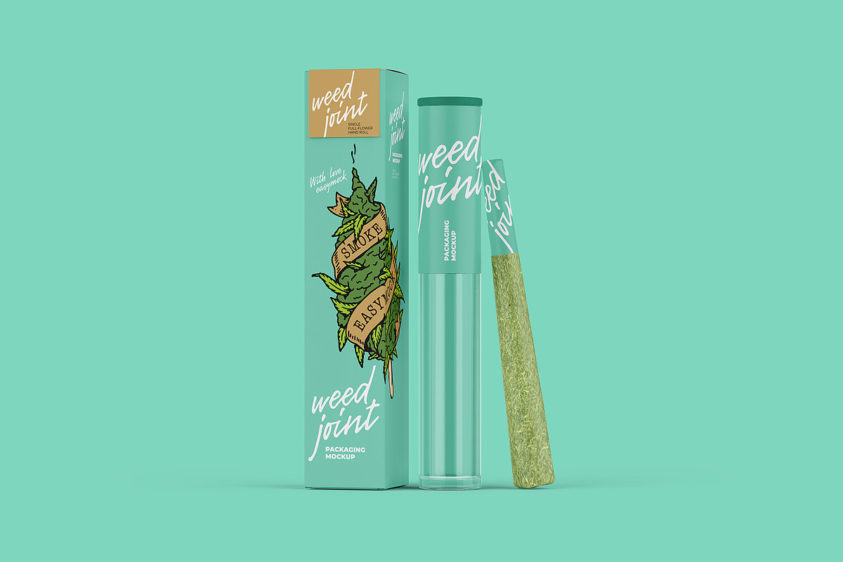 Weed Joint Pre-Roll Packaging Mockup, a Product Mockup by easymock 2 (Photo 10 of 10)