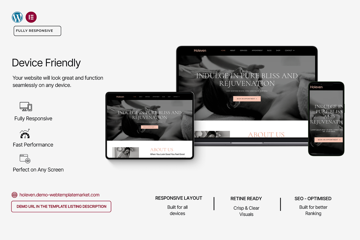 Spa & Beauty WordPress Template, a WordPress Template by Web Template Market (Photo 4 of 9)