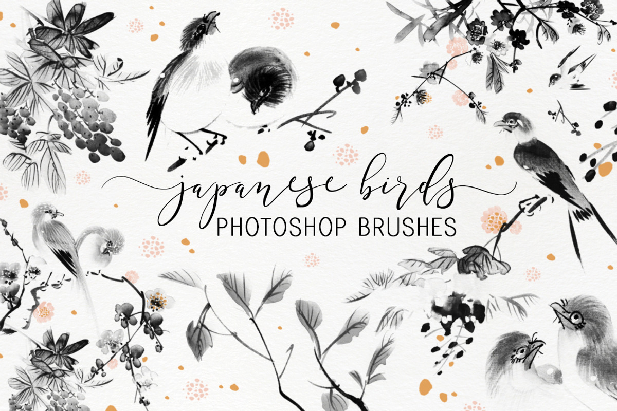 Japanese Birds photoshop brushes, a Brush Add-On by Studio-Charlie (Photo 1 of 4)