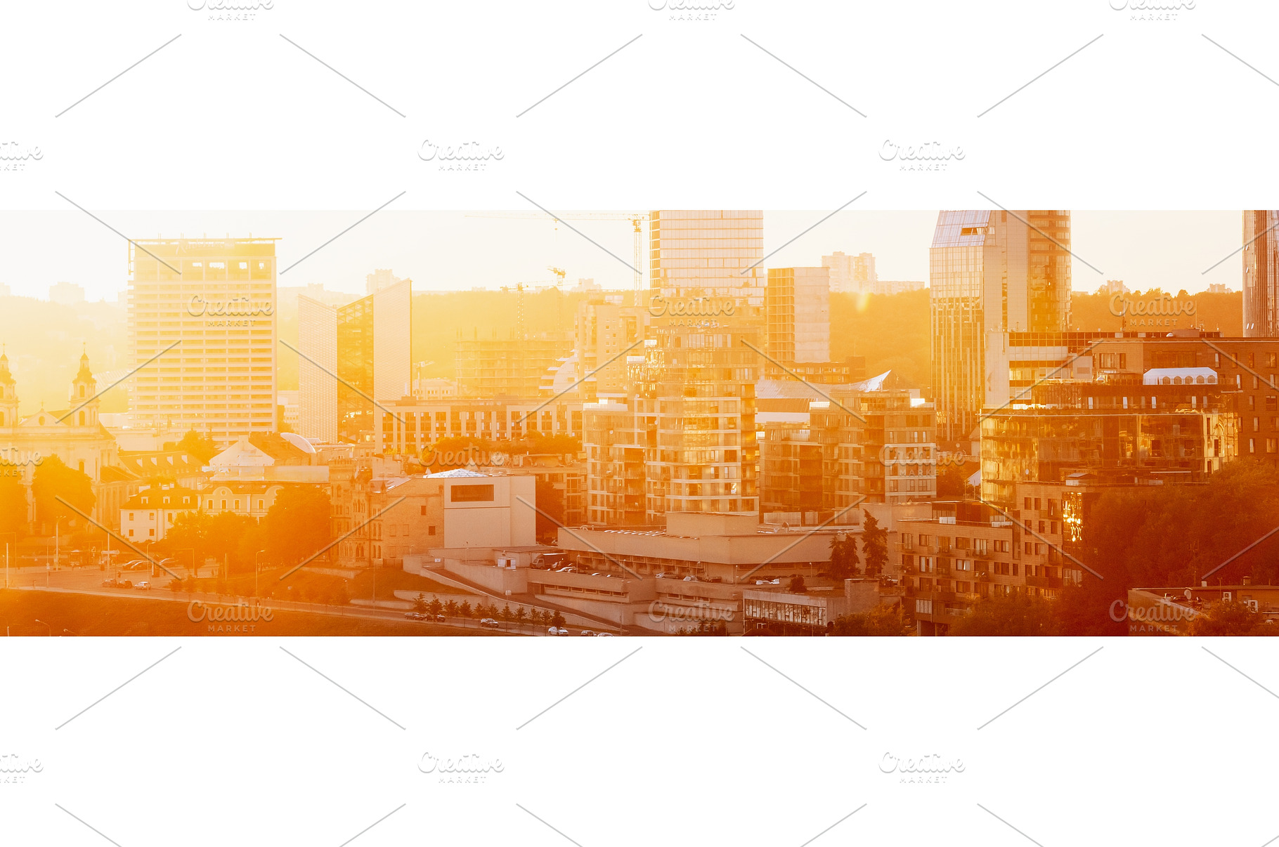 Sunset Sunrise Cityscape Of Vilnius, an Architecture Photo by Our Amazing World